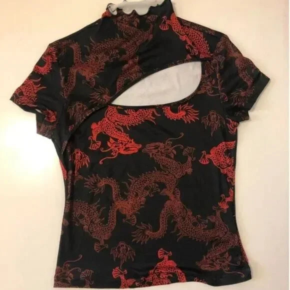 Cut out hollow, high neck top from Shein, Size S. - Picture 1 of 5